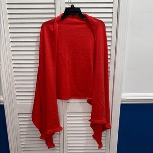 Berylll cozy Cashmere red wrap. Warm  elegant style for cold days.
